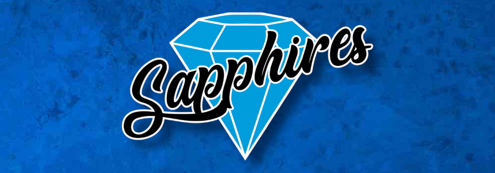 Sapphires logo on blue background